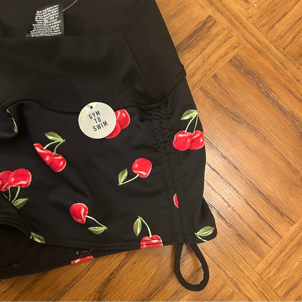 🍒 Gym to Swim Cherries PINK Victoria's Secret Black Cherry Bikini - Picture 7 of 15